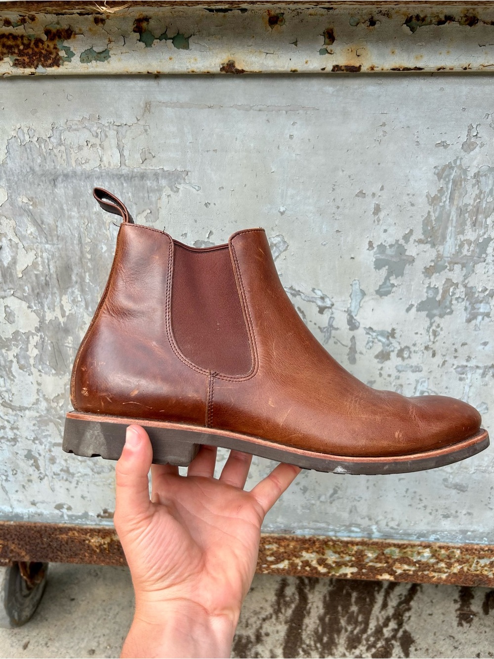 Men’s J.Crew Brown Leather Chelsea Boot 10 ½ - Picture 2 of 6